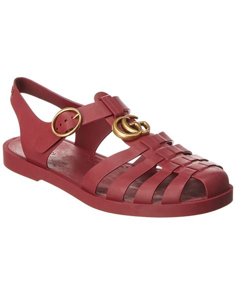 gucci rubber sandals red|Gucci closed toe sandals.